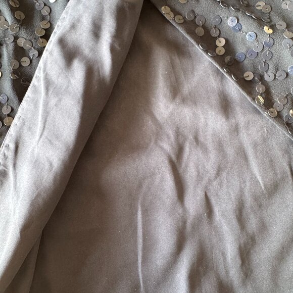 Navy Blue Sequin High Low Midi Skirt - Picture 4 of 8